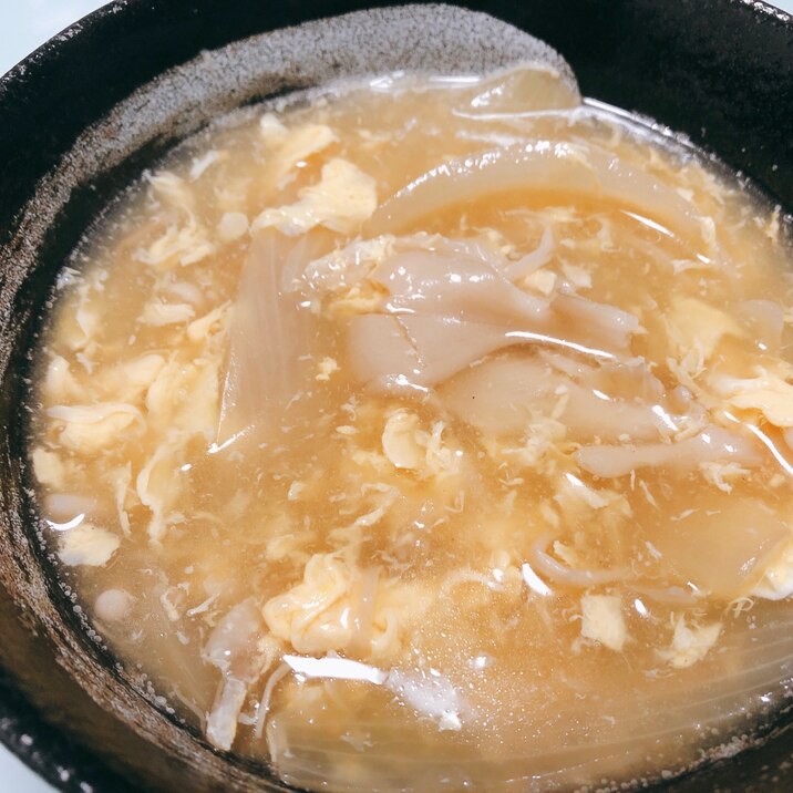 きのこと玉ねぎと卵の中華スープ